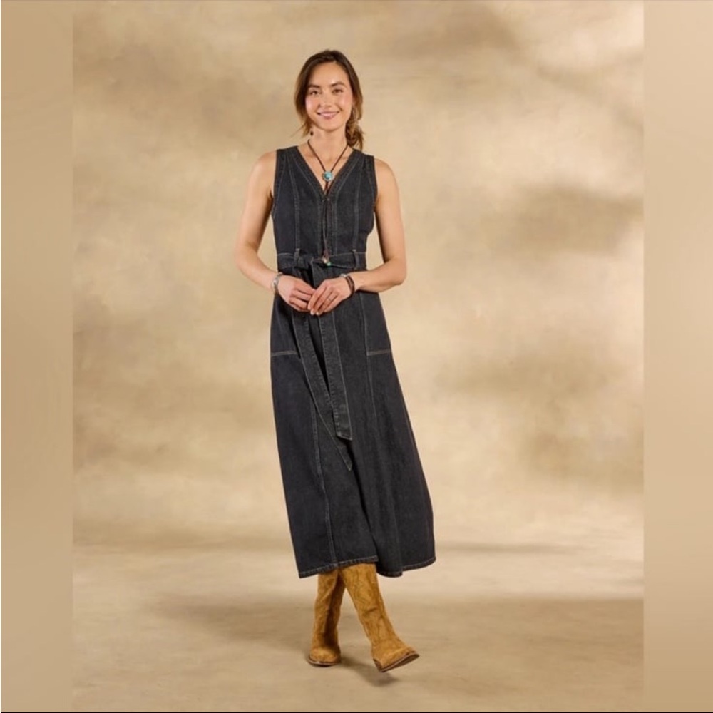 Sundance Black Washed Denim Maxi Dress
